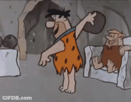 Flintstone Holding Large Rock GIF
