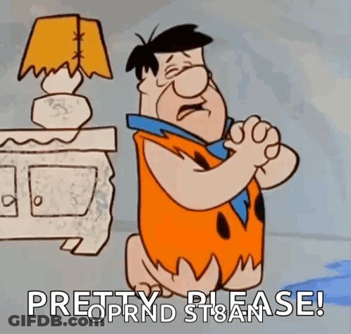 Flintstone Kneeling Down In Front Of Lamp GIF