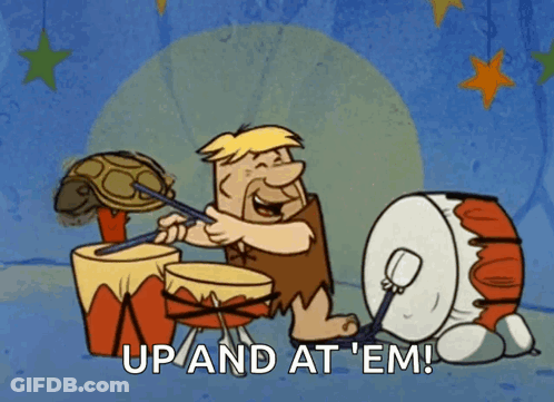 Flintstone Playing Drums Up And At Em GIF