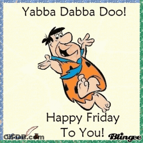 Flintstone Saying Happy Friday GIF