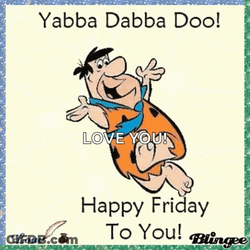 Flintstone Saying Happy Friday GIF