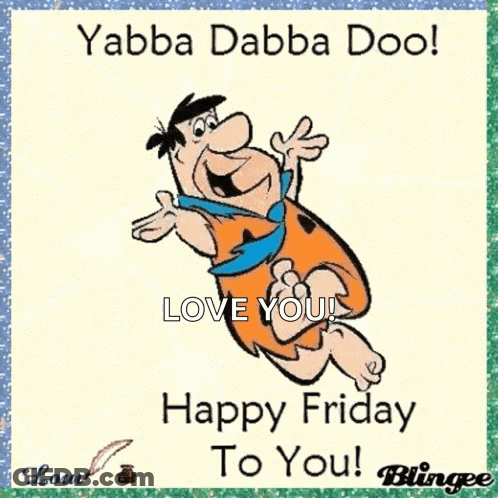 Flintstone Saying Happy Friday To You GIF