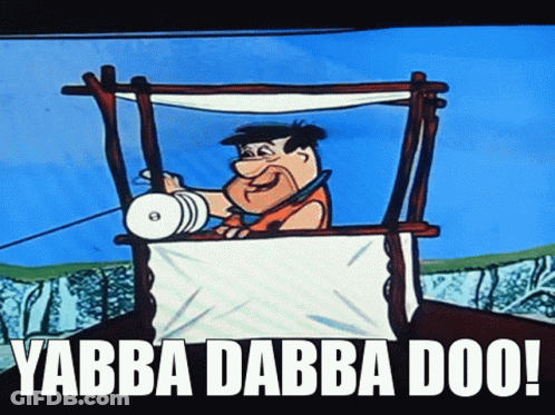 Flintstone Saying Yabba Dabba Doo GIF