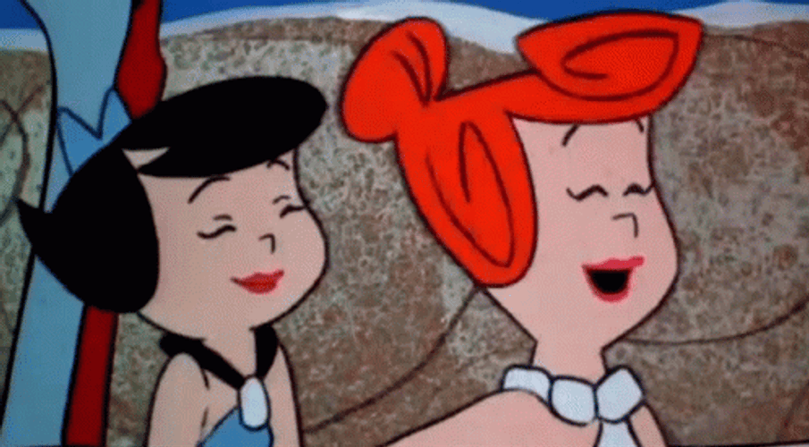 Flintstone Wilma & Betty Laughing Together GIF