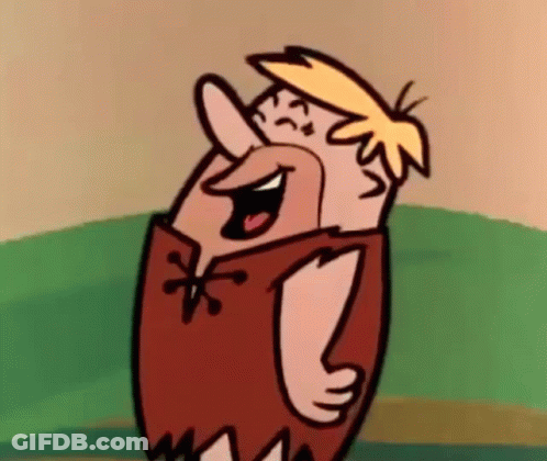 Flintstones Cartoon Laughing On Hill GIF