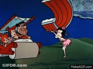 Flintstones Driving Car GIF