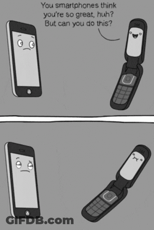 Flip Phone Challenging Best Smartphone Illustration GIF