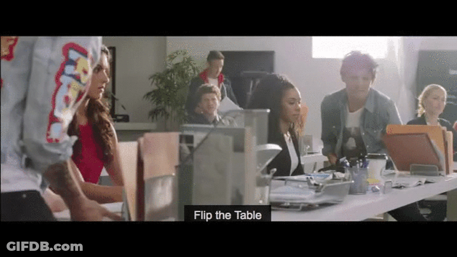 Flip Table Funny Office GIF