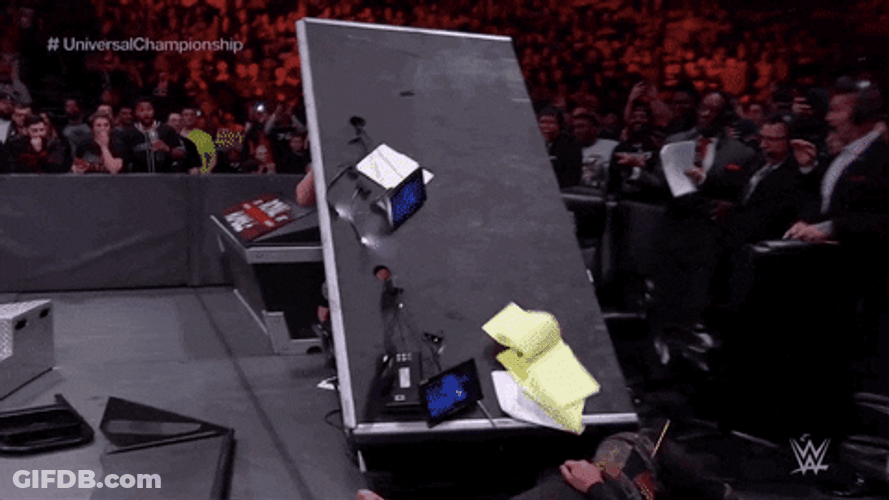 Flip Table WWE Brock Lesnar GIF