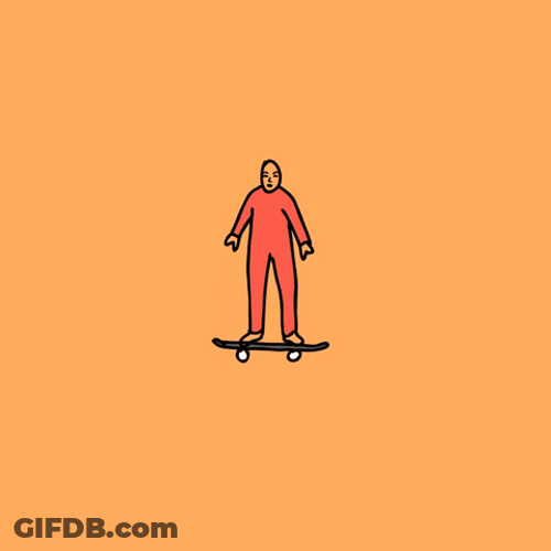 Flipping Longboard Boy Disappear Animation GIF