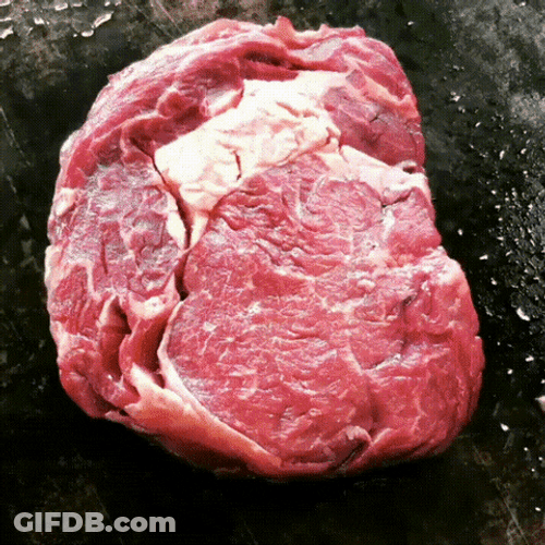 Flipping Steak On Grill GIF