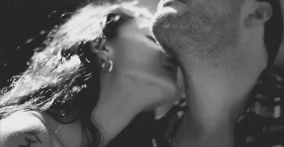 Flirty Girl Giving Hickey Neck Kiss GIF
