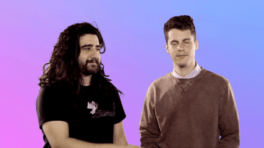 Flirty Guy Giving Timid Boops GIF
