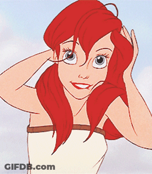Flirty Little Mermaid Tying Hair GIF
