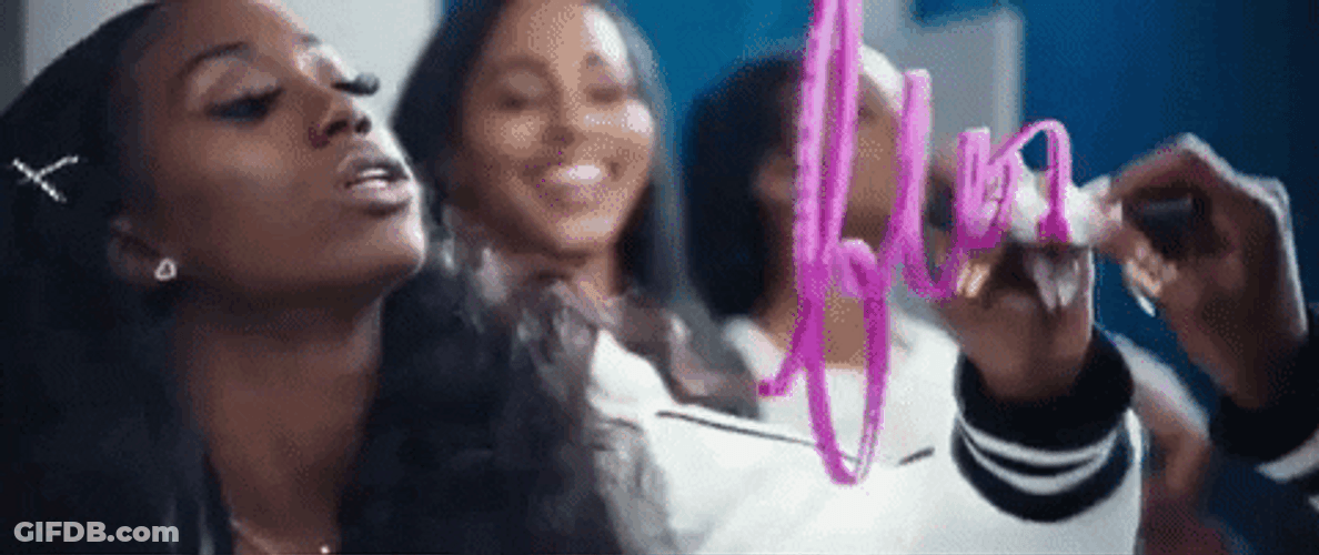 Flo Milli Writing In The Mirror GIF