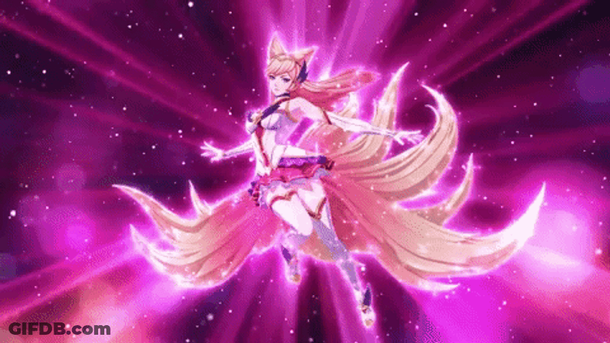 Floating And Dazzling Ahri Anime GIF