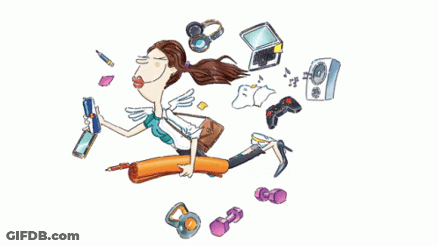 Floating Animated Woman Holding Red Bull GIF