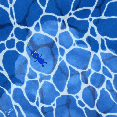 Floating Blue Pikmin GIF
