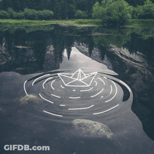 Floating Boat Drawing GIF