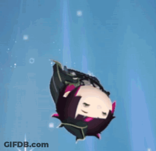 Floating Cartoon Character Next To Standing Character GIF