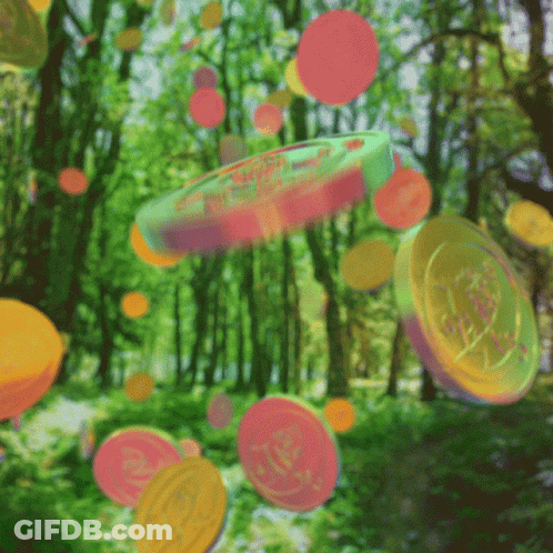 Floating Coins With SSS Text GIF