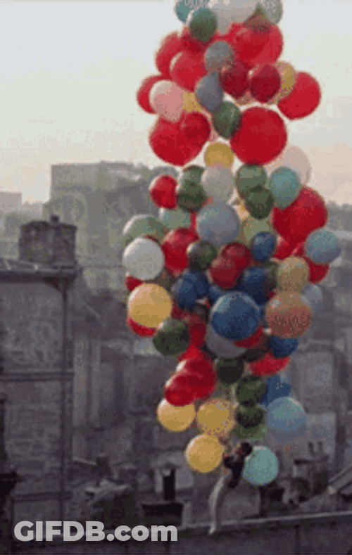 Floating Colorful Birthday Balloons GIF