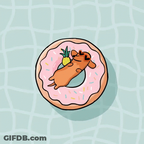 Floating Donut Dogpool GIF