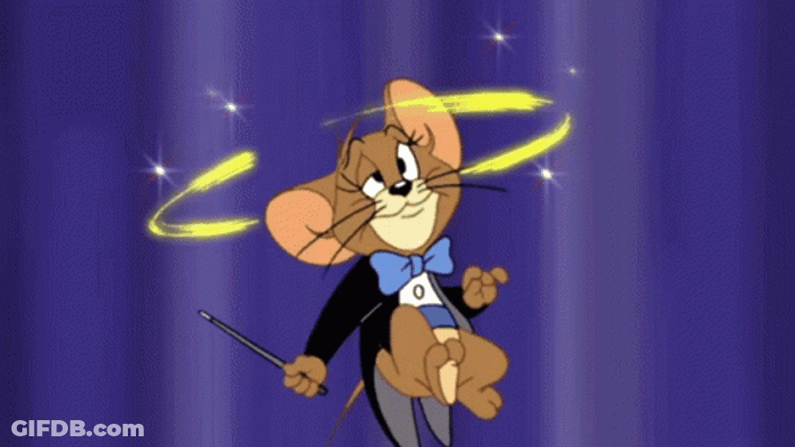 Floating Jerry Mouse Seeing Stars GIF