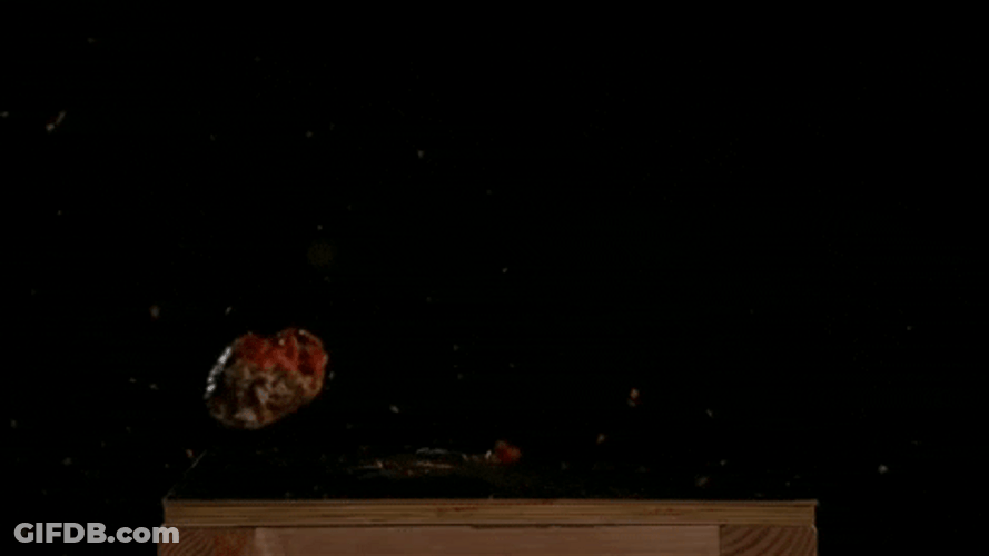 Floating Meatball Pieces Forming Into One GIF