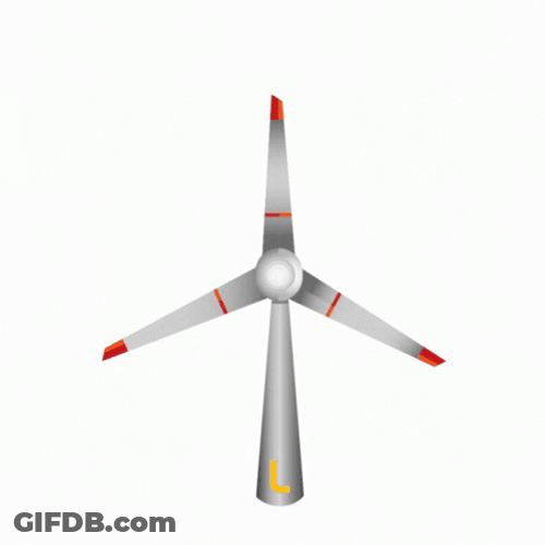 Floating Minimalist Windmill GIF