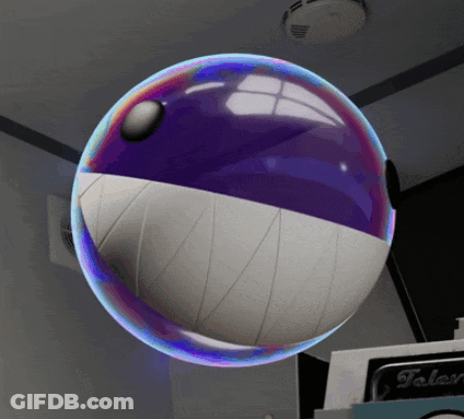 Floating Purple White Ball Telex Sign GIF
