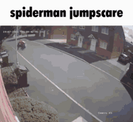 Floating Spiderman Startling Jump Scare GIF
