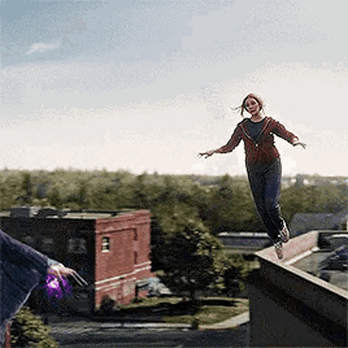 Floating Woman Disappear GIF
