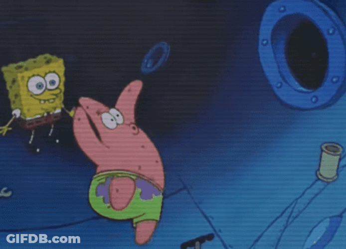 Floating Zero Gravity Spongebob And Patrick Star GIF