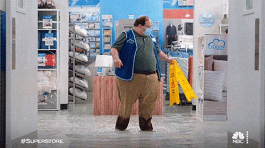 Flood Wet Floor Slippery When Wet Superstore Series GIF