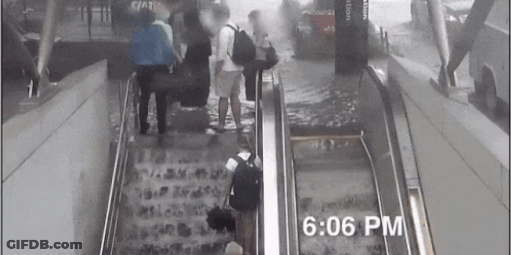 Flooded Lift On The Subway GIF