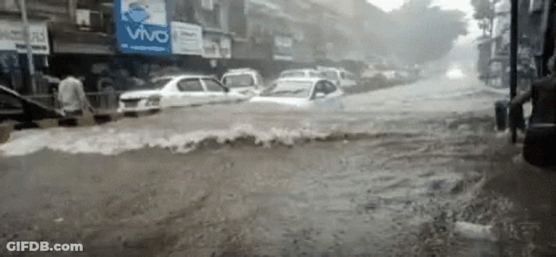 Flooded Street Fast Forward GIF
