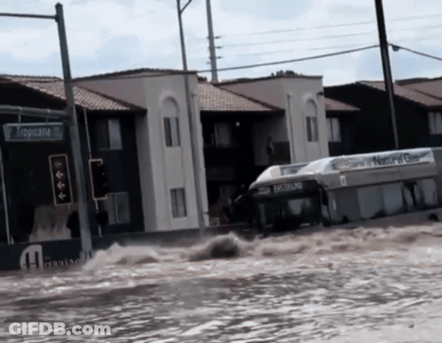Flooded Water Near Bus Height GIF