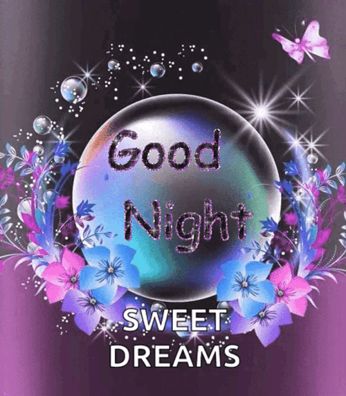 Floral Goodnight Sweet Dreams GIF