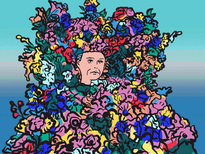 Florence Pugh Crying Abstract Art GIF