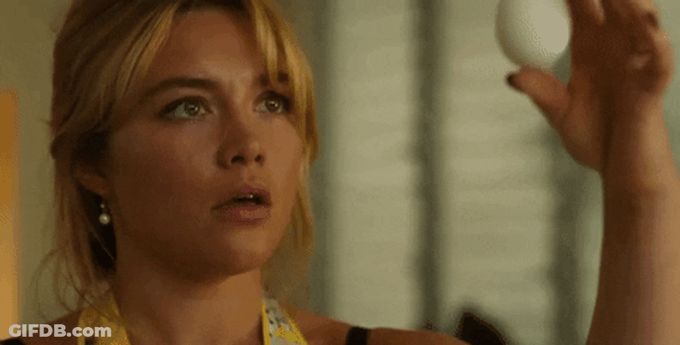 Florence Pugh Egg Break GIF