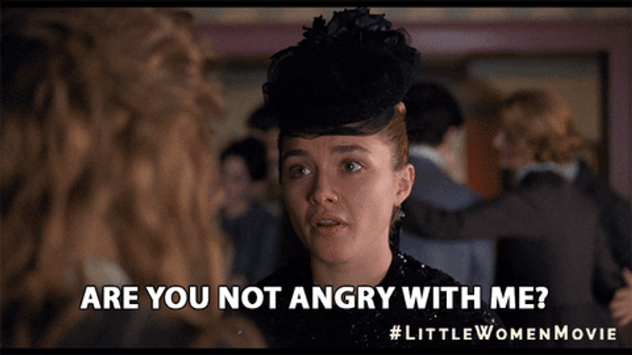 Florence Pugh Greta Gerwig Not Angry GIF
