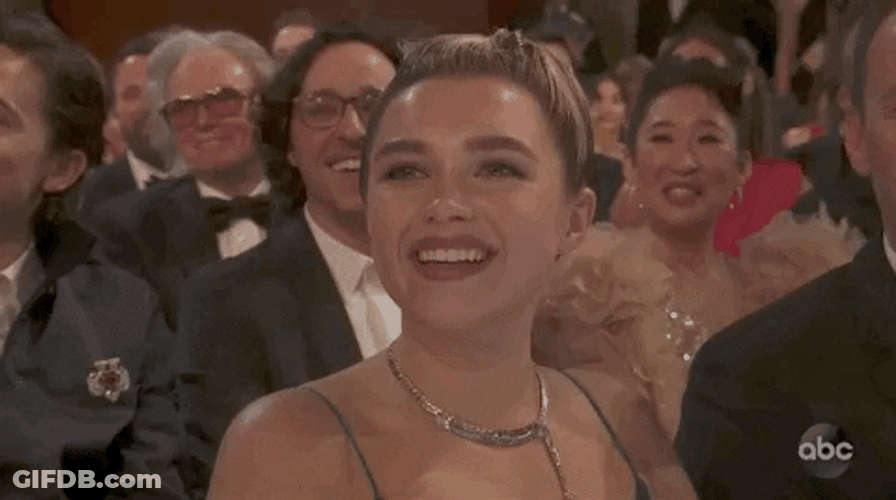 Florence Pugh Oscars Smiling GIF