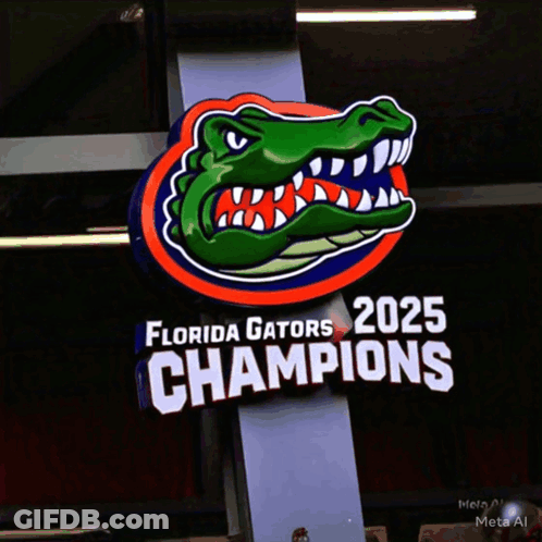 Florida Gators 2025 Champions Sign GIF