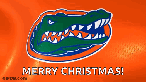 Florida Gators Logo Merry Christmas On Orange GIF