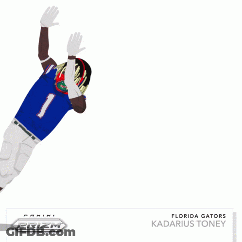Florida Gators Marius Toney Catching Football In Prism Card GIF