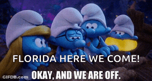 Florida Here We Come Smurfs Poster GIF