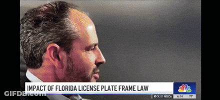 Florida License Plate Frame Law News Report GIF