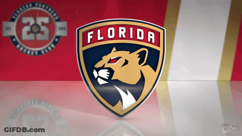 Florida Panthers Logo On Red And White GIF
