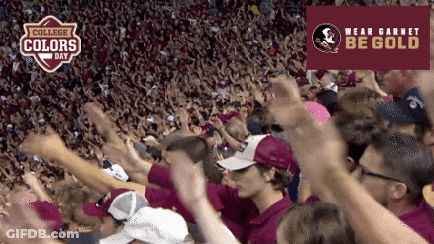 Florida State Fans Doing The Famous Hand Chopping GIF
